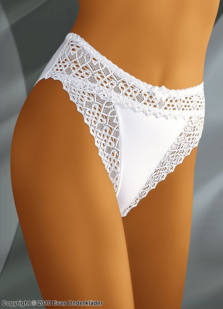 Panty with high waist in lace